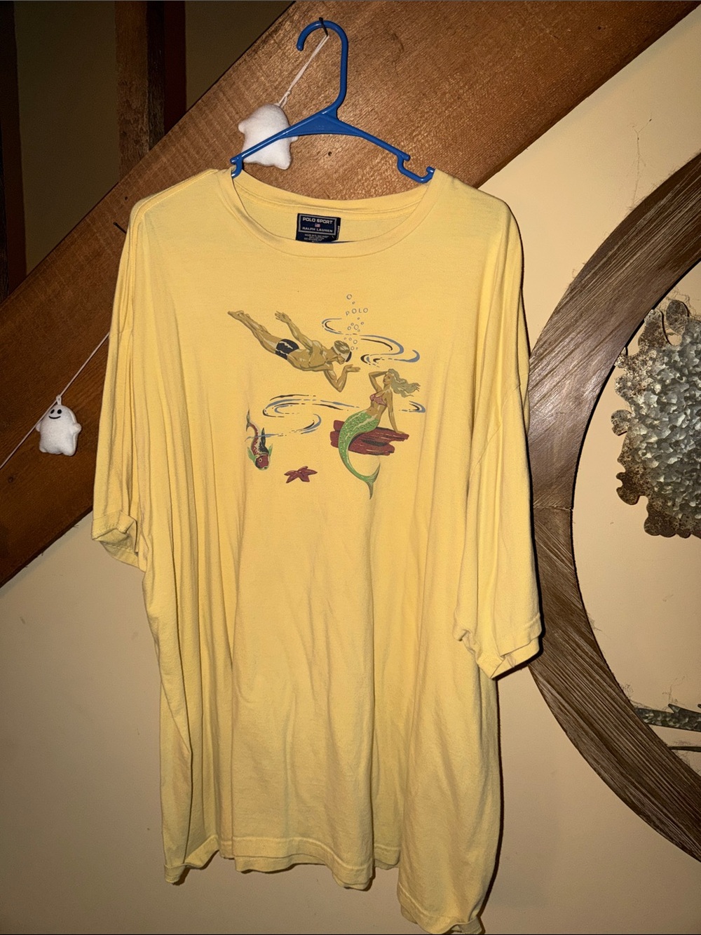 Polo by Ralph Lauren Yellow Short Sleeve Tee with Mermaid Graphic